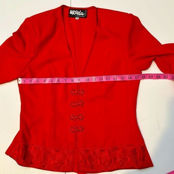 Vintage Ursula of Switzerland red embroidered 2PC women’s dress suit size 8P - Picture 14 of 15